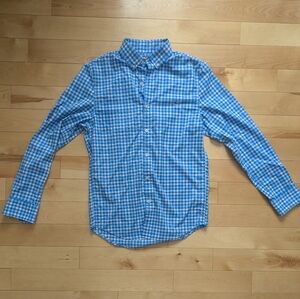 Vineyard Vines Men's Blue and White Plaid Shirt